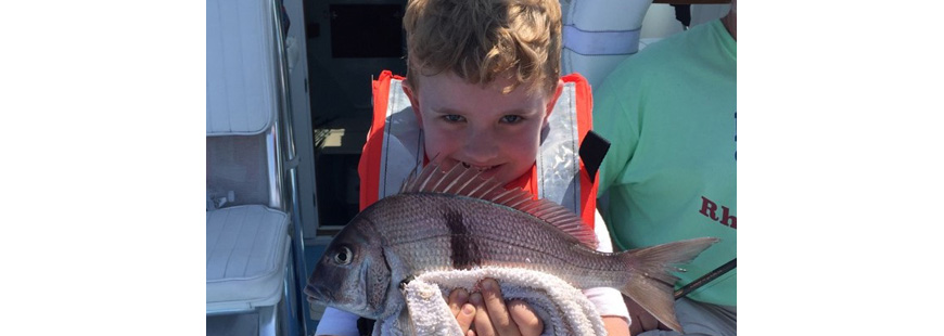 Solomon Moore (age four) with scup