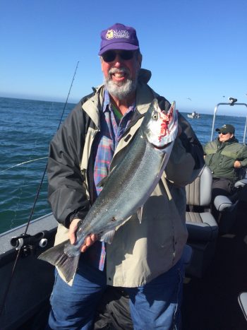 Rich Slusher of Marin County, California with a Tillamook Bay wild coho from September of this year. Coho fisheries no longer exist in most years along the California coastline.