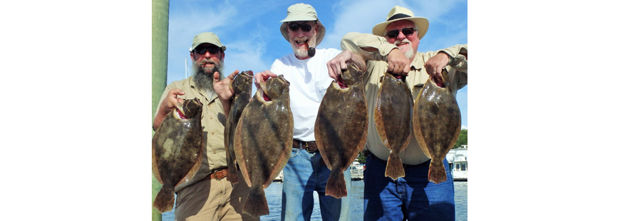 Summer flounder (like these caught on the author’s charter boat) have had a declining spawning biomass for six years