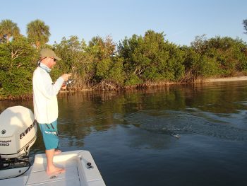 Terry Gibson fishing in the Indian River Lagoon. 