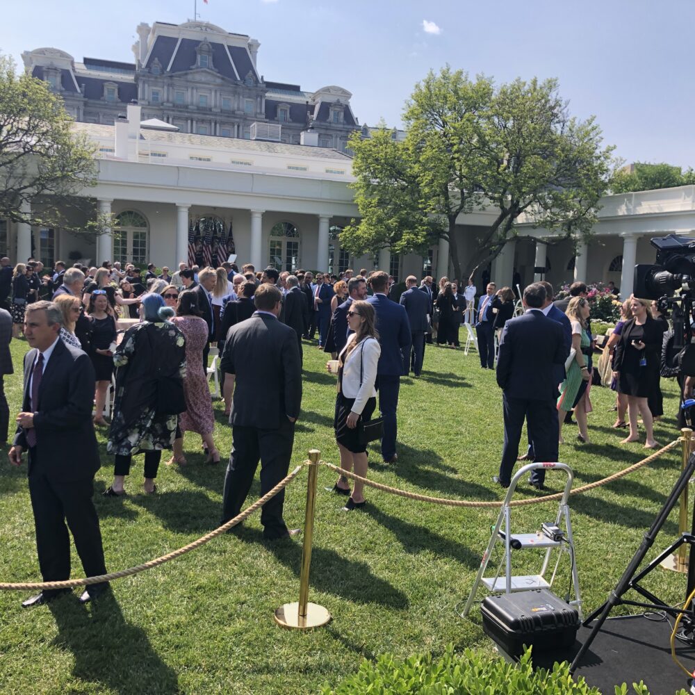 Bristol Bay fishermen and advocates celebrating Clean Water Act protections at the White House Rose Garden in May of 2023.