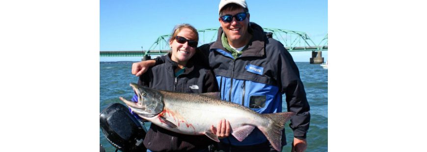 Melissa Peterson with a Chinook salmon