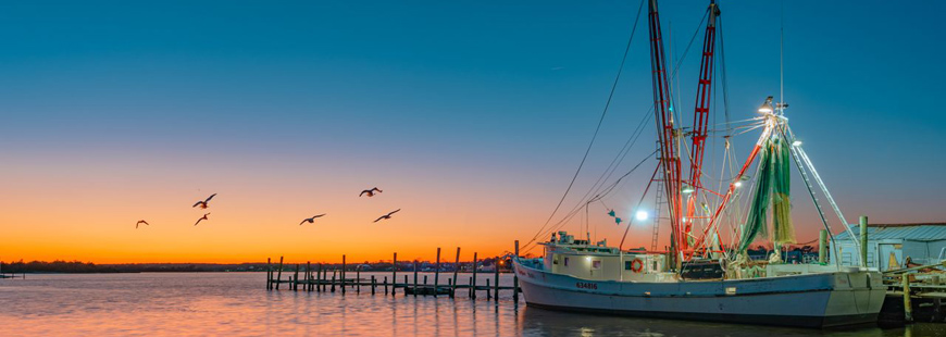 Fishing boat docked in Swansboro Harber, North Carolina