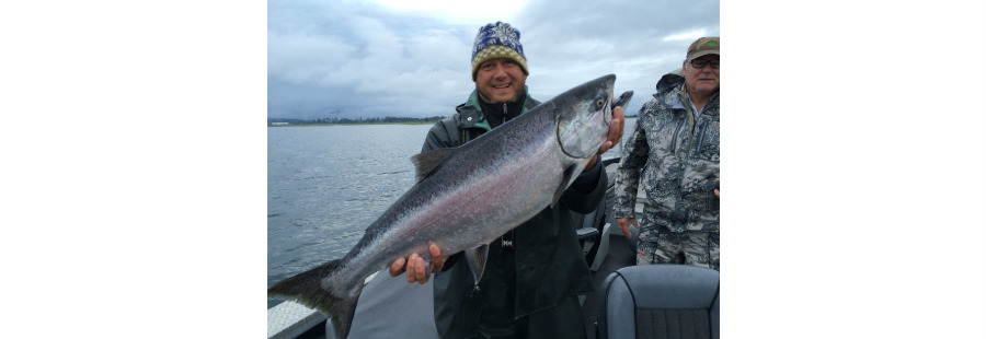York Johnson with a 23- pound Tillamook Bay hatchery spring Chinook